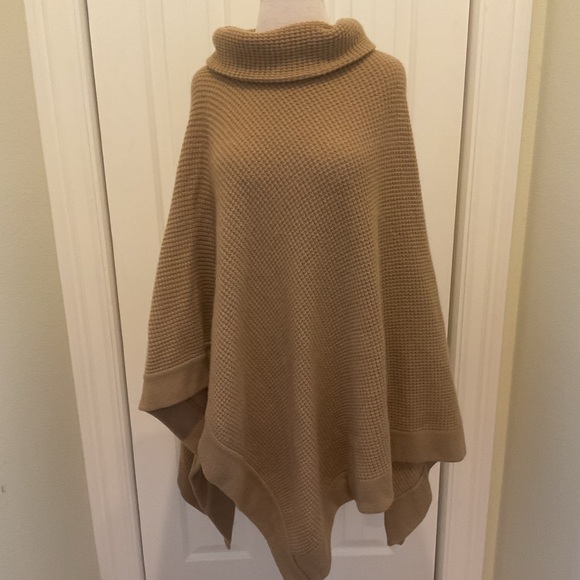 Ralph Lauren Tan Cashmere Poncho Purple Label Size L
